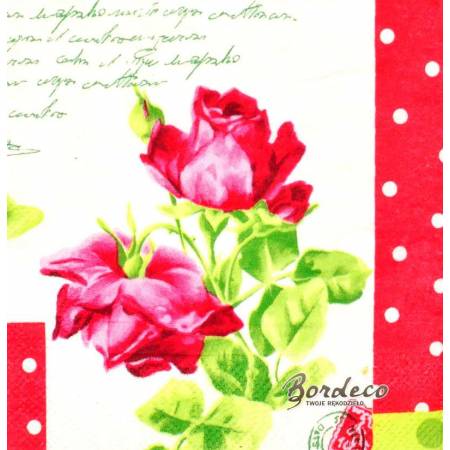 Serwetka decoupage firmy PPD róża czerwona 25x25cm